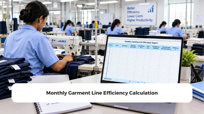 Monthly Garment Line Efficiency Calculation